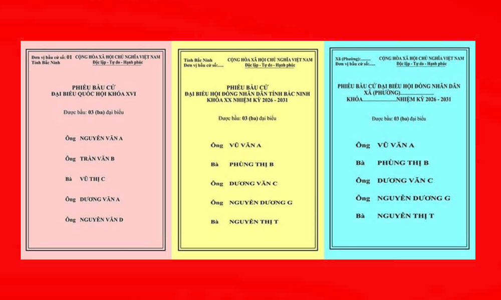 Quy định màu sắc Phiếu bầu cử đại biểu Quốc hội khóa XVI và bầu cử đại biểu HĐND các cấp nhiệm kỳ 2026-2031